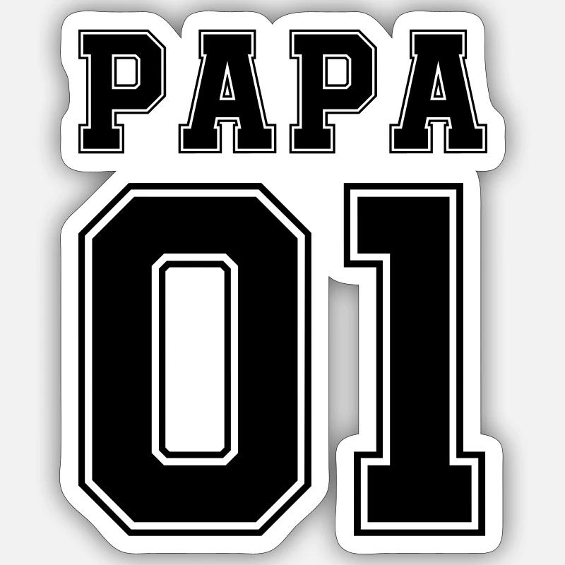 Papa 01 - Sticker Größe S (10 x 10 cm) - Mattweiß