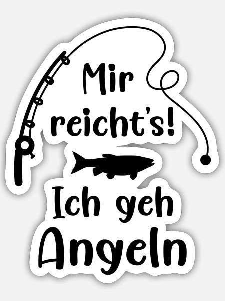 Angeln Angler Angelrute Fisch Geschenkidee lustig - Sticker Größe S (10 x 10 cm) - Mattweiß