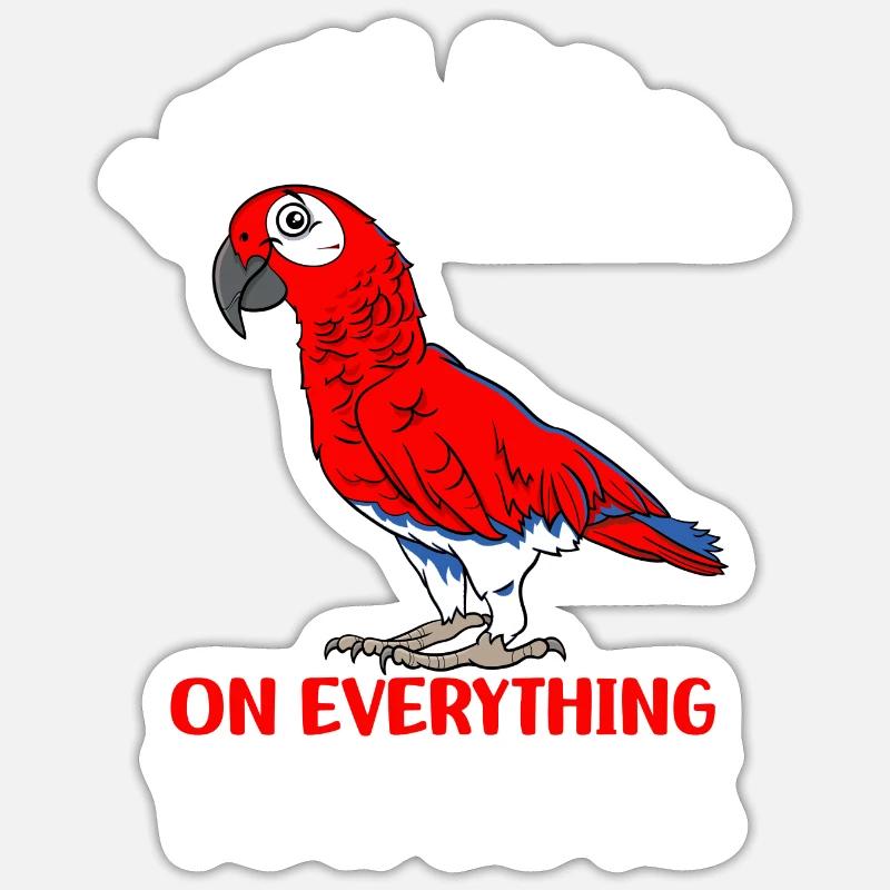 Perroquet - Sticker taille S (10 x 10 cm) - blanc mat