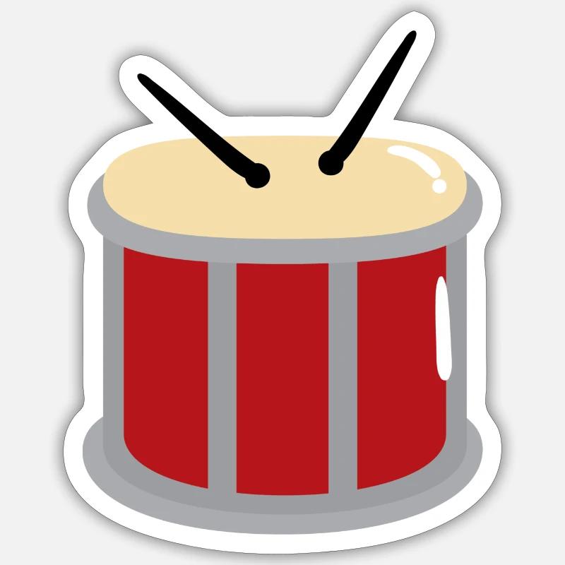 Drum - Sticker size S (10 x 10 cm) - white matte