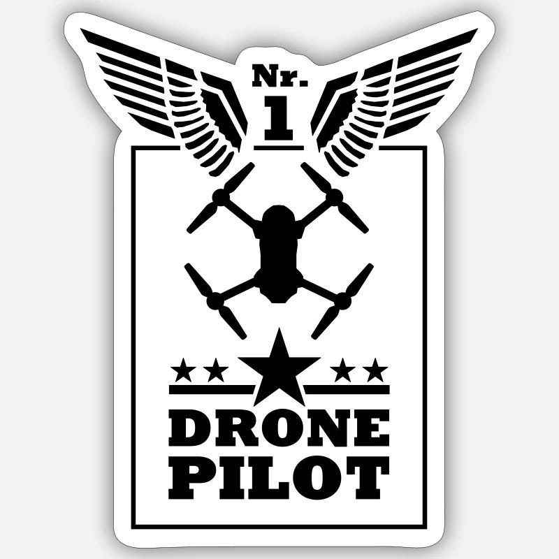 No. 1 Drone Pilot - Sticker size S (10 x 10 cm) - white matte