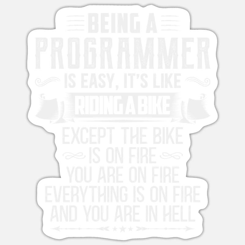 Programmierer Informatike - Sticker Größe S (10 x 10 cm) - Mattweiß