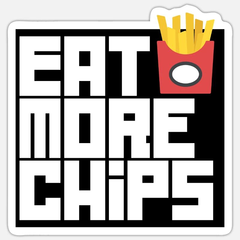 Mangez plus de chips Sticker taille S (10 x 10 cm)