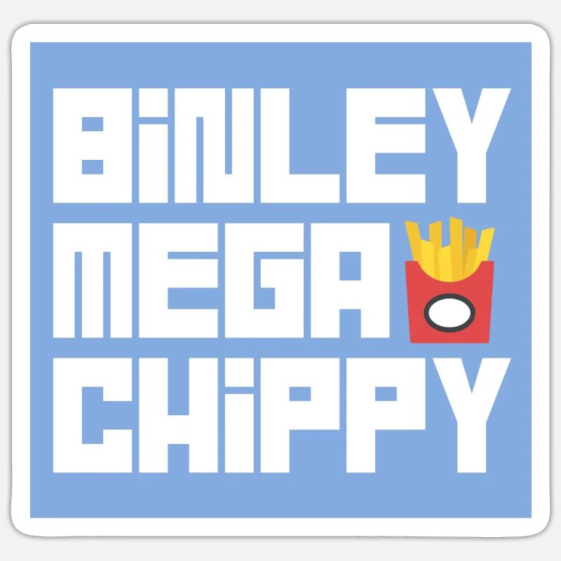 BINLEY mega chippy - Sticker size S (10 x 10 cm) - white matte