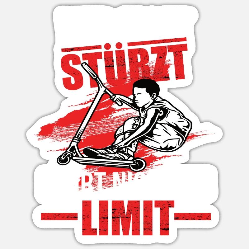 Scooter Roller Tretroller stunt scooter trick - Sticker Größe S (10 x 10 cm) - Mattweiß