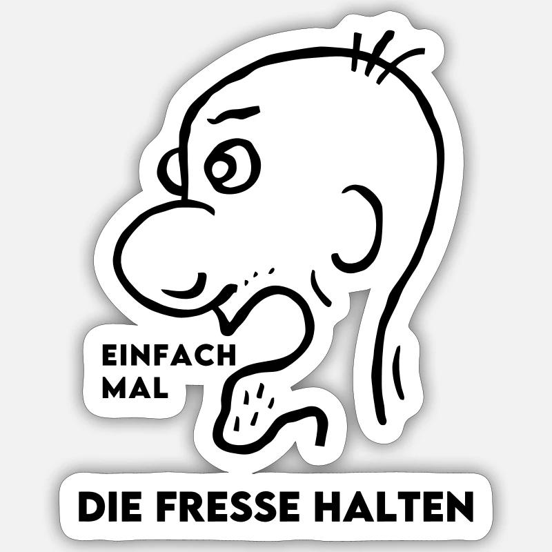 Man Comic Angry Evil Quarrel - Hold Your Nose Sticker size S (10 x 10 cm)