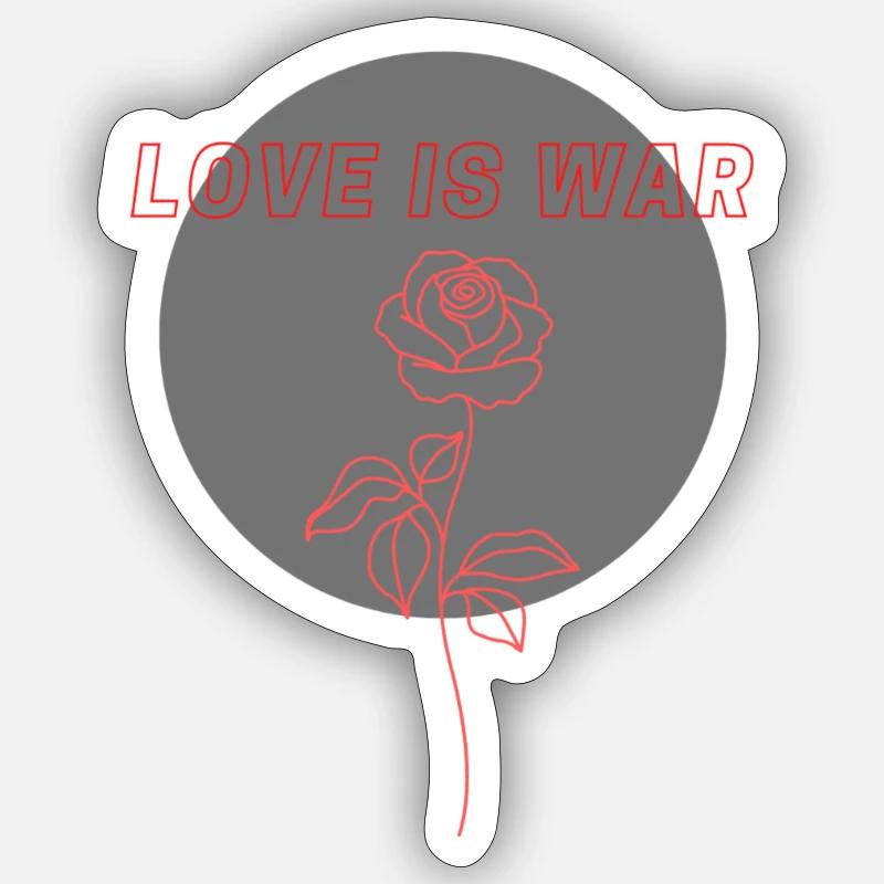 Love is War - Sticker Größe S (10 x 10 cm) - Mattweiß