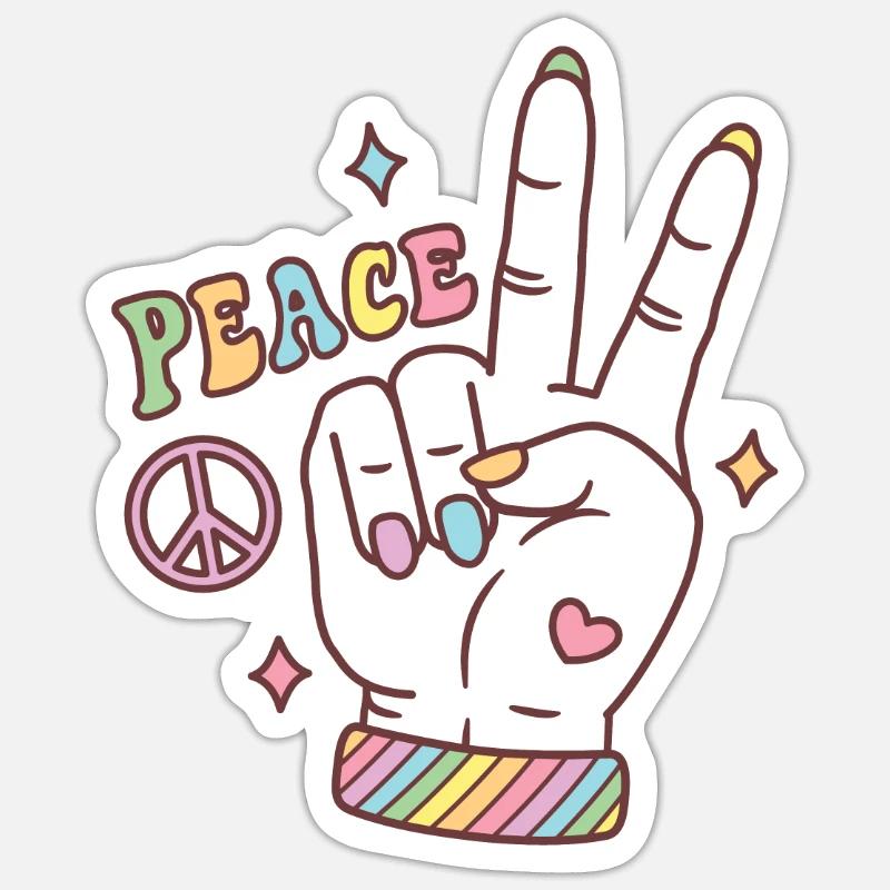 Rainbow Peace Hand Sign Subtle Pride Sticker size S (10 x 10 cm)