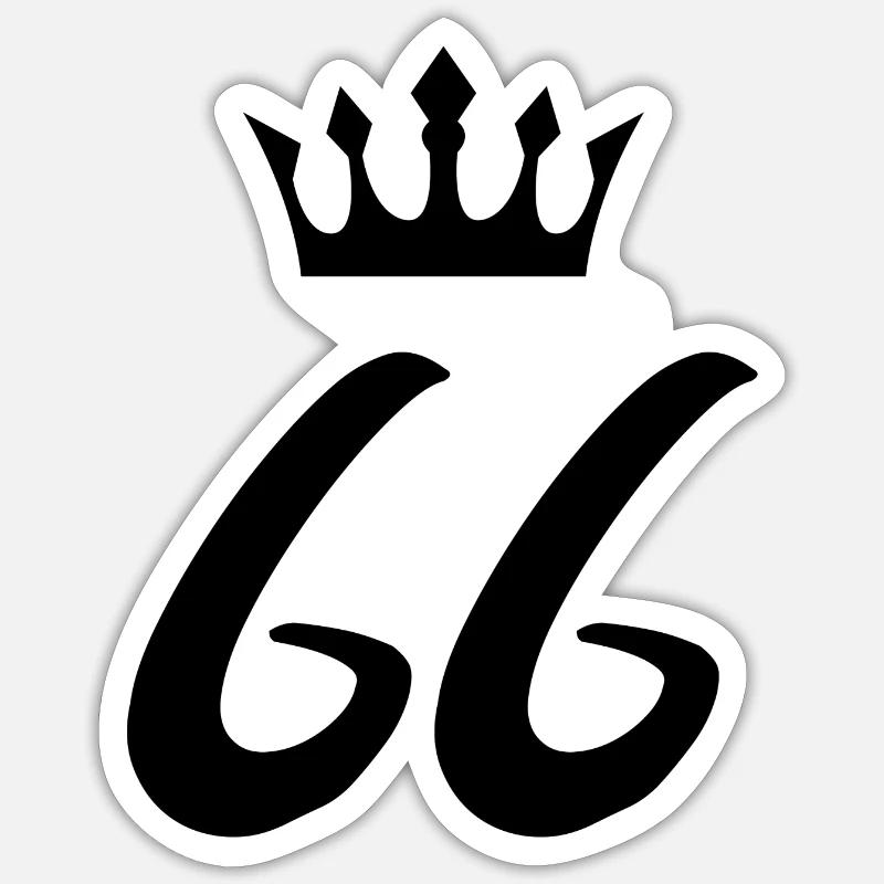 66 Couronne numérique - Sticker taille S (10 x 10 cm) - blanc mat