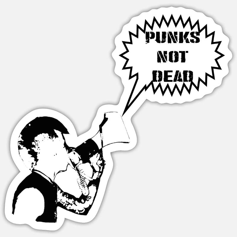 Punks not dead - Sticker Größe S (10 x 10 cm) - Mattweiß