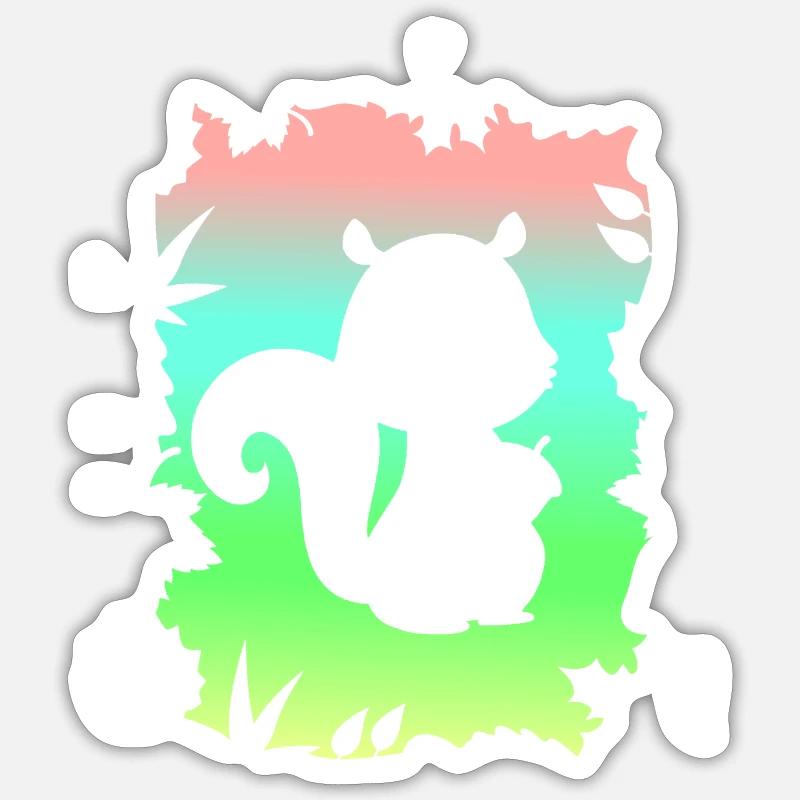 Conception d’écureuil Sticker taille S (10 x 10 cm)