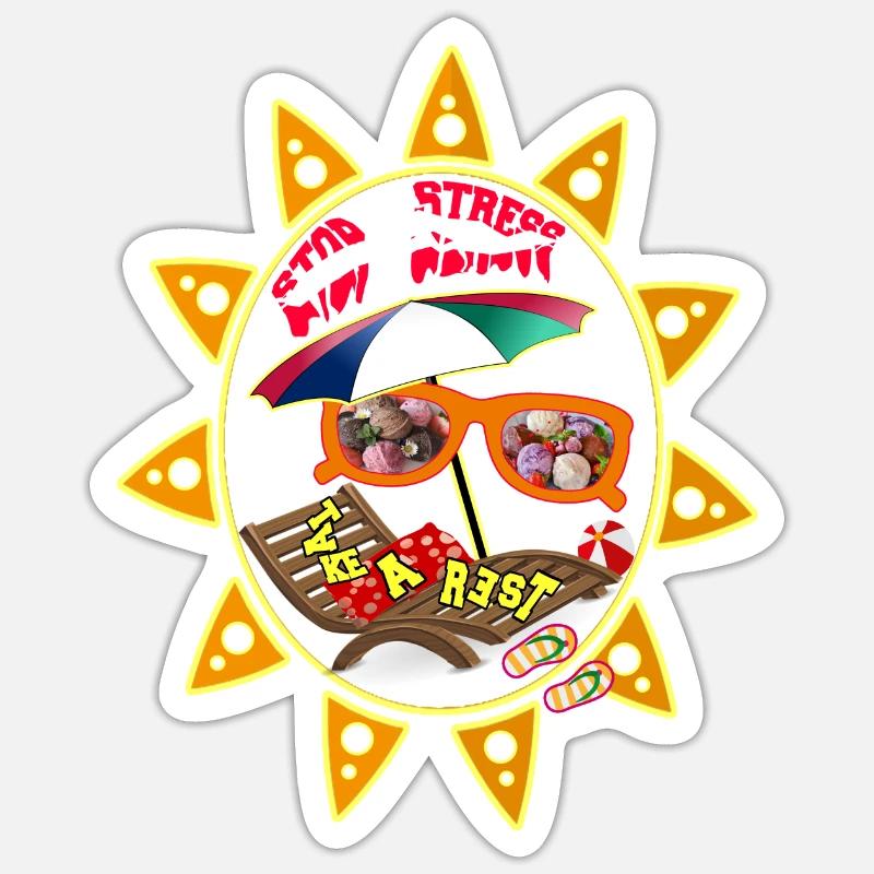 Stop stress, take a rest Sticker taille S (10 x 10 cm)