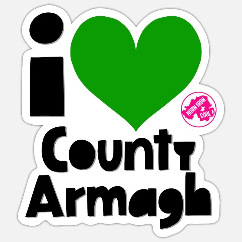 Grafschaft Armagh - Sticker Größe S (10 x 10 cm) - Mattweiß