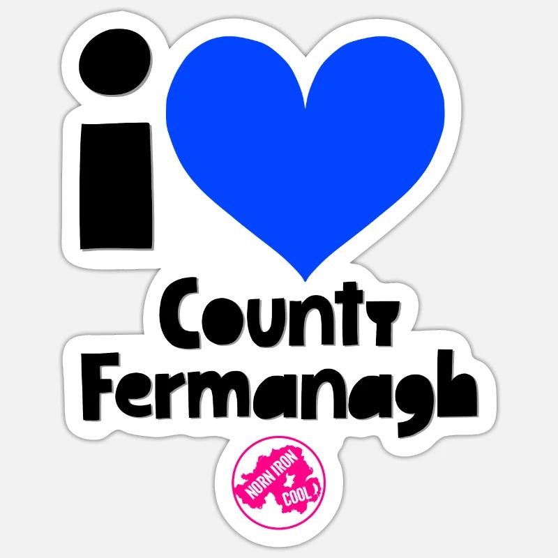 Grafschaft Fermanagh - Sticker Größe S (10 x 10 cm) - Mattweiß