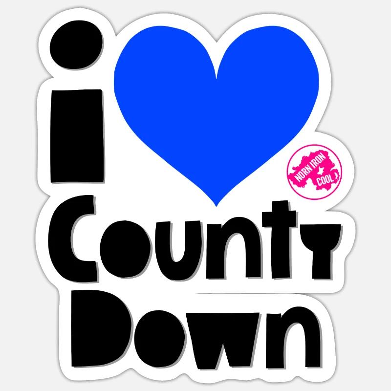Comté de Down Irlande du Nord Sticker taille S (10 x 10 cm)