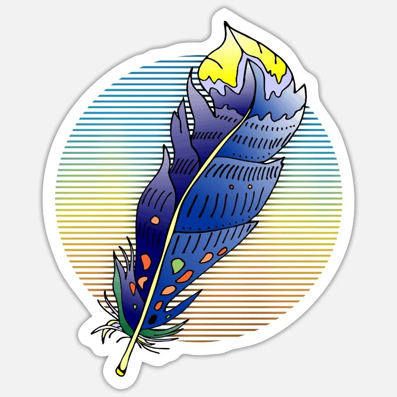 Feather - Sticker size S (10 x 10 cm) - white matte