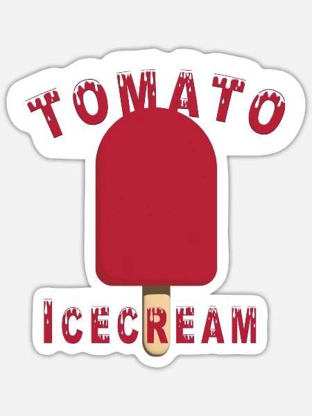 tomato icecream popsicle shirt - Sticker Größe S (10 x 10 cm) - Mattweiß