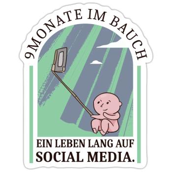 Social Media Baby - Sticker Größe S (10 x 10 cm) - Mattweiß - Vorne