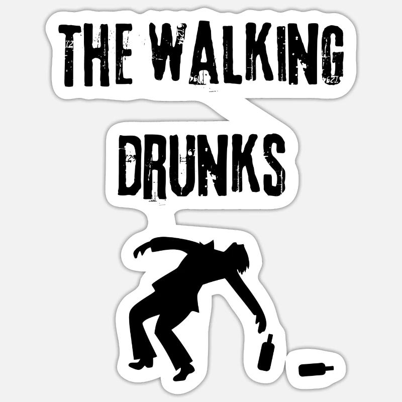The Walking Drunks - Sticker taille S (10 x 10 cm) - blanc mat