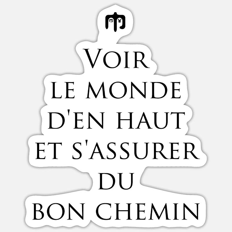 chemin - Sticker taille S (10 x 10 cm) - blanc mat