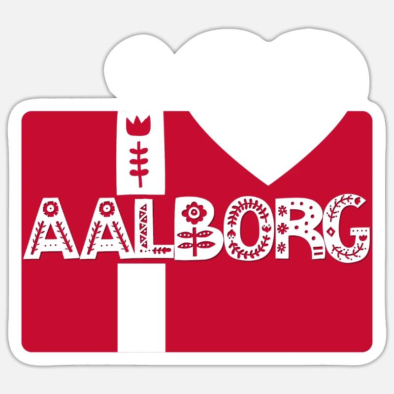 Aalborg - Sticker taille S (10 x 10 cm) - blanc mat