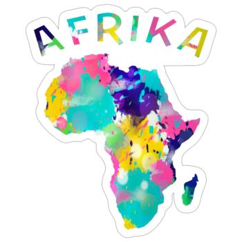 Afrika bunt - Sticker Größe S (10 x 10 cm) - Mattweiß - Vorne