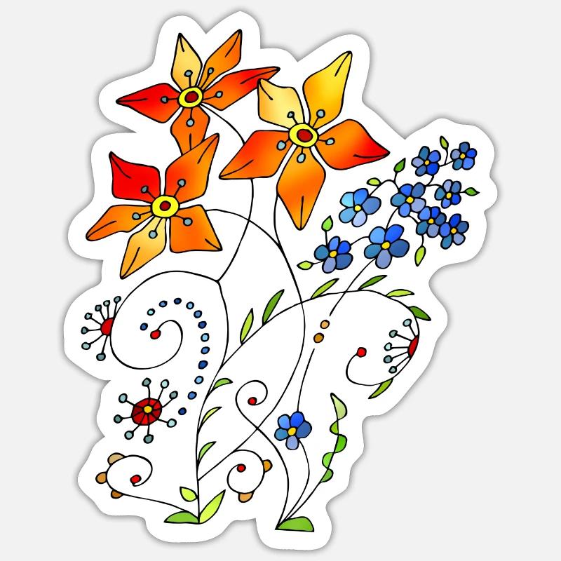 Fleur - Sticker taille S (10 x 10 cm) - blanc mat