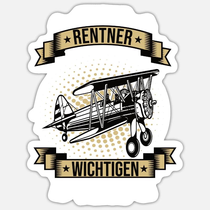 Endlich Rentner Modellflugzeug Modellflug Flug - Sticker Größe S (10 x 10 cm) - Mattweiß