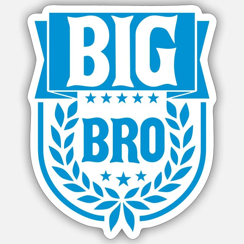 Texte Big Bro Logo - Sticker taille S (10 x 10 cm) - blanc mat