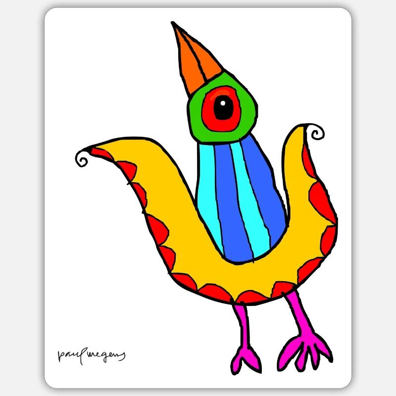 bird 9 - Sticker size S (10 x 10 cm) - white matte