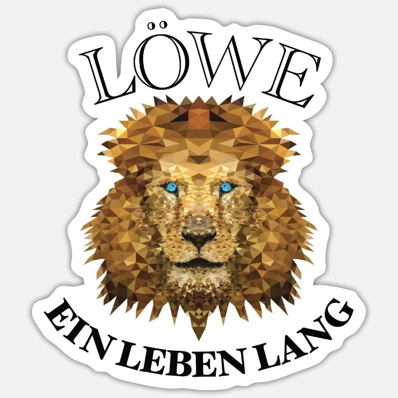 Löwe Sternzeichen ein Leben lang - Sticker Größe S (10 x 10 cm) - Mattweiß