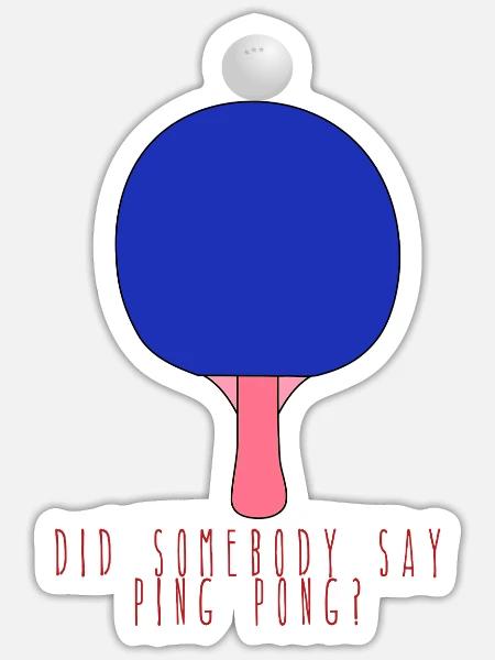 Pingpong - Sticker Größe S (10 x 10 cm) - Mattweiß