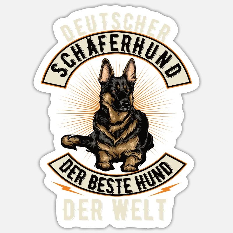 Deutscher Schäferhund der beste Hund der Welt - Sticker Größe S (10 x 10 cm) - Mattweiß