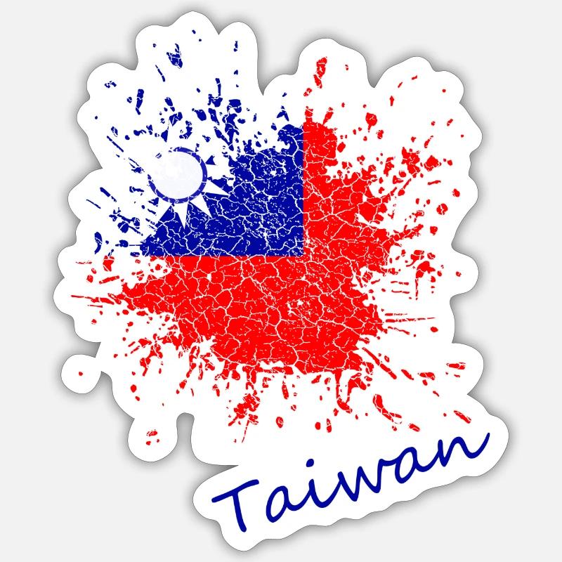 Taiwan Splash - Sticker Größe S (10 x 10 cm) - Mattweiß
