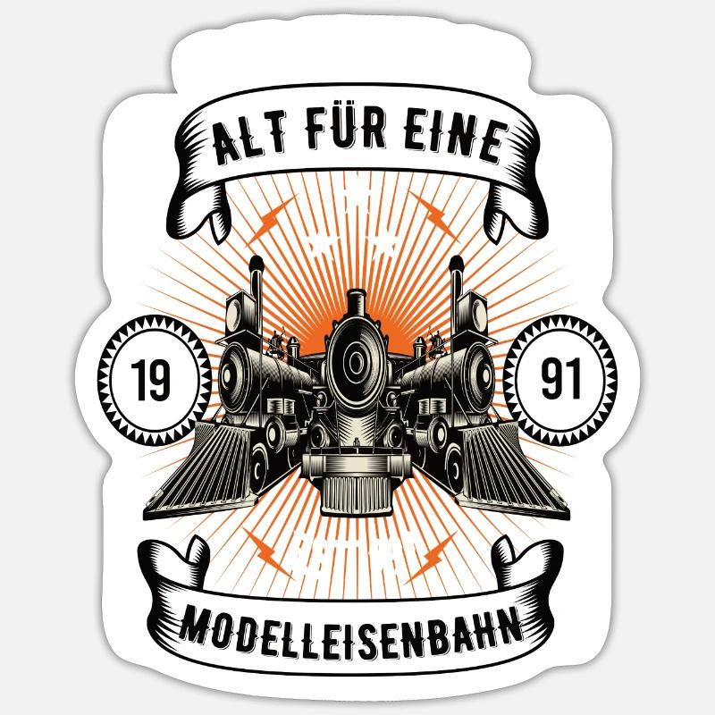 Modellbahn Eisenbahn Modelleisenbahn Modellbauer - Sticker Größe S (10 x 10 cm) - Mattweiß