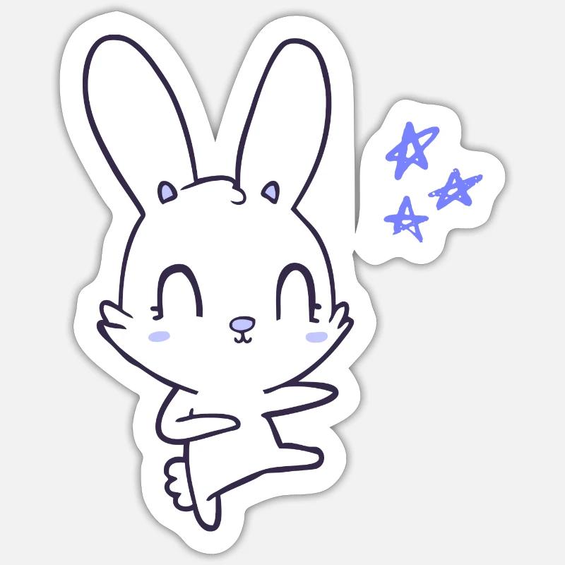 Conception de lapin - Sticker taille S (10 x 10 cm) - blanc mat