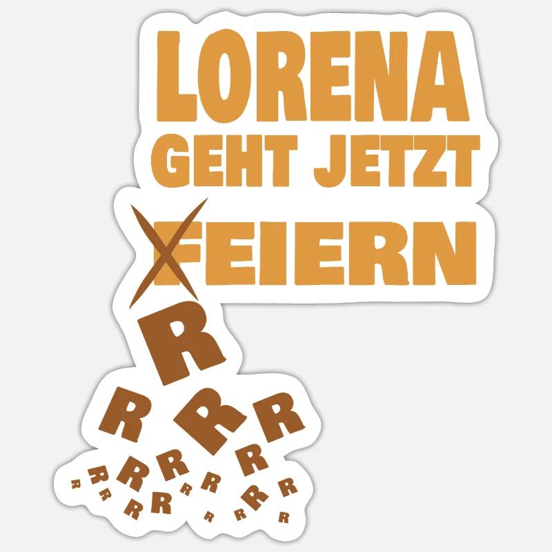 lorena - Sticker Größe S (10 x 10 cm) - Mattweiß
