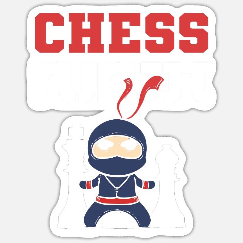 Schach Ninja Schach Großmeister Gift - Sticker Größe S (10 x 10 cm) - Mattweiß