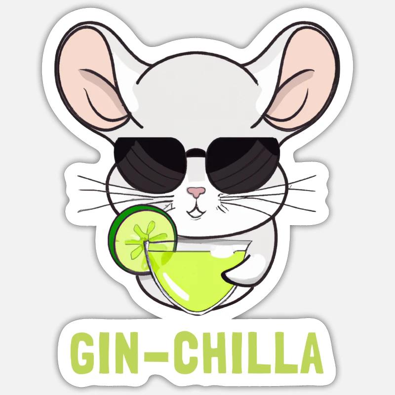 Gin- Gin Sticker Größe S (10 x 10 cm)