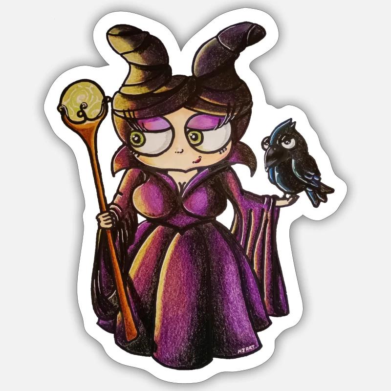 Maléfique - Sticker taille S (10 x 10 cm) - blanc mat