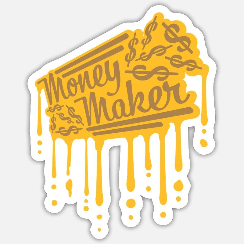 Drops Money Maker Selfmade - Sticker taille S (10 x 10 cm) - blanc mat