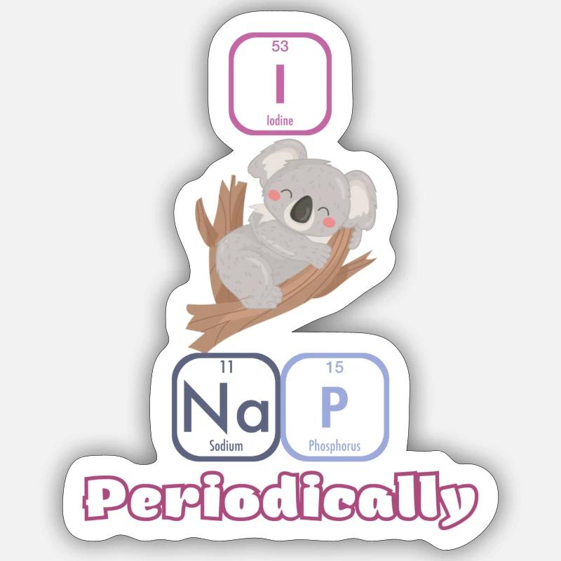 Sieste Koala - Sticker taille S (10 x 10 cm) - blanc mat