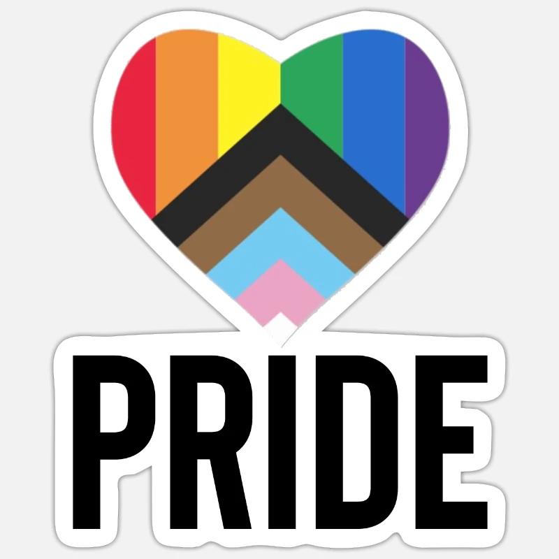 Pride tshirt - Sticker size S (10 x 10 cm) - white matte