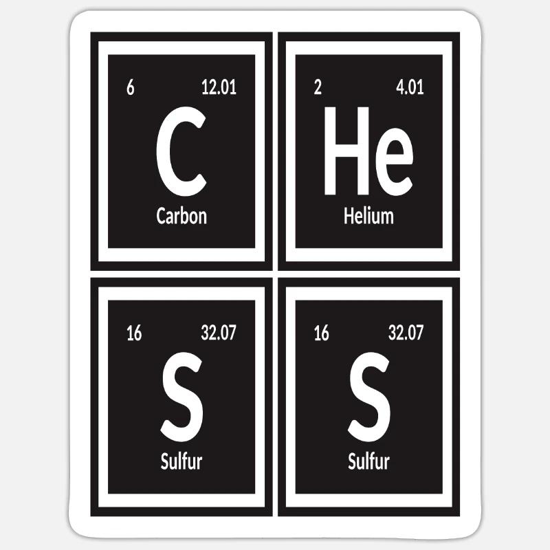| d’échecs Tableau périodique des éléments Sticker taille S (10 x 10 cm)