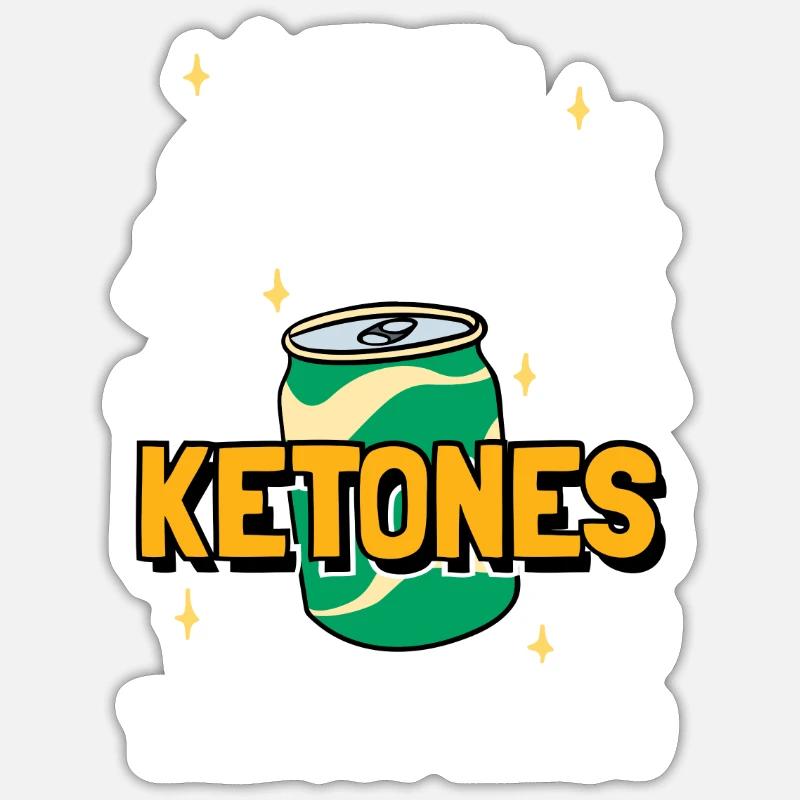 Régime céto - Sticker taille S (10 x 10 cm) - blanc mat