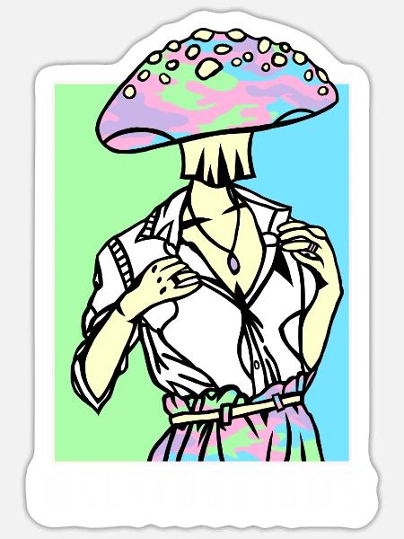 Der Pilzpirat - Sticker Größe S (10 x 10 cm) - Mattweiß