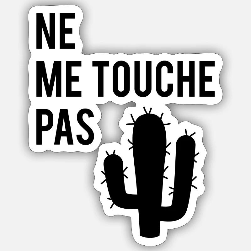 Ne me touche pas - Sticker taille S (10 x 10 cm) - blanc mat