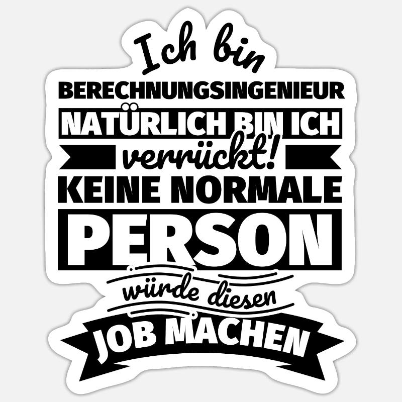 Berechnungsingenieur Geschenke - Sticker Größe S (10 x 10 cm) - Mattweiß