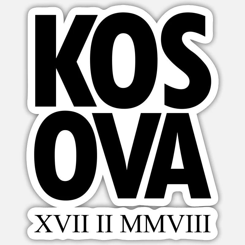 Jour de l’indépendance de KOSOVA - Sticker taille S (10 x 10 cm) - blanc mat