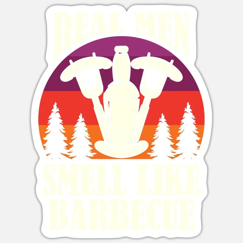 Echter Herrengrill - Sticker Größe S (10 x 10 cm) - Mattweiß